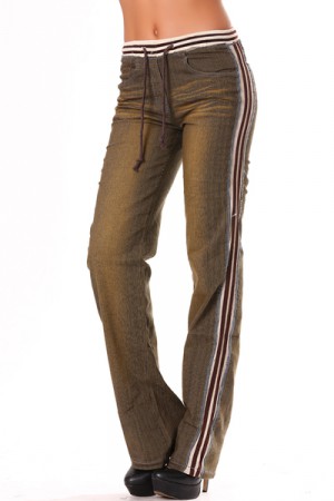Pantalon délavé style velours avec taille élastique. 12€