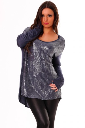 Tunique Marine fashion femme. Tenue tendance et glamour, manches longues.   20€